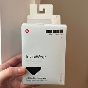 lululemon athletica Black InvisiWear Mid-Rise Bikini Underwear 5-Pack